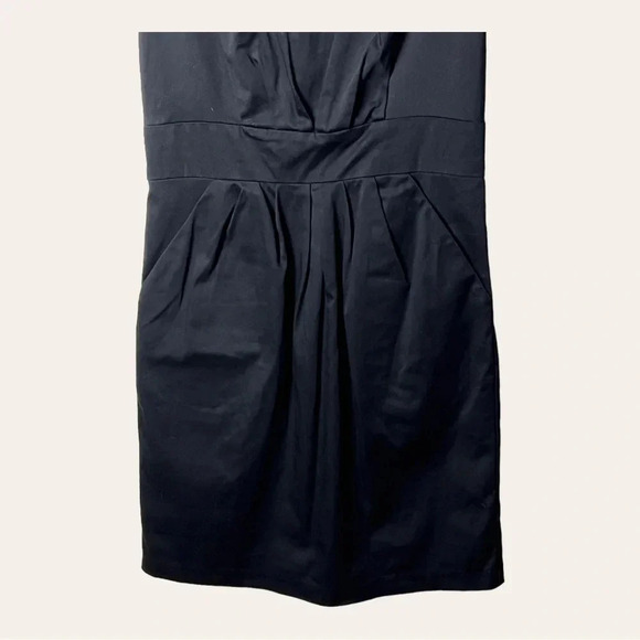 Mossimo BLACK MINI DRESS SIZE 2 PLEATED IN FRONT POCKETS - Picture 5 of 10